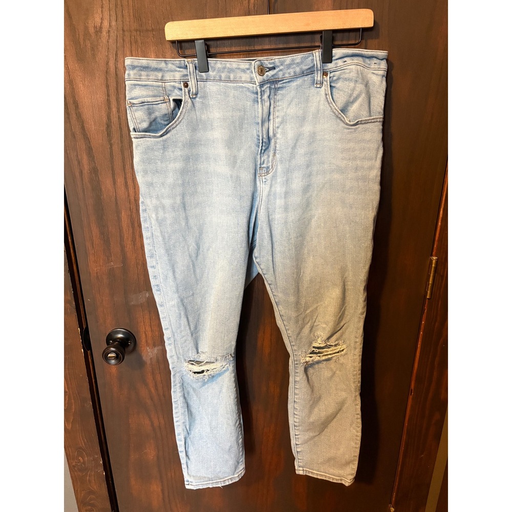 Abercrombie & Fitch Curve Love Super Skinny Ankle High Rise Distressed Jeans 18s